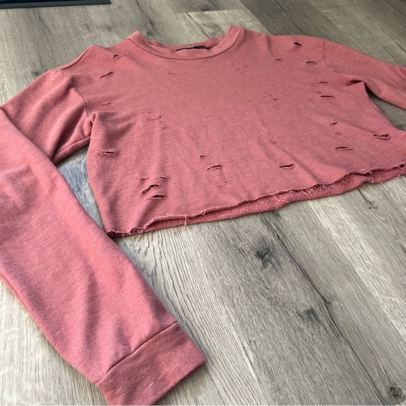 Lulus Dusty Rose Distressed Cropped
Sweatshirt - Womens - pink - Picture 7 of 9